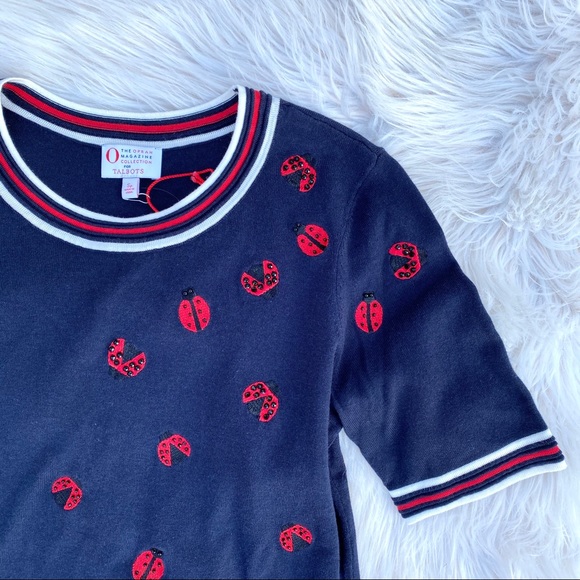 Talbots Tops - NWT Talbots Oprah ladybug short sleeve sweater